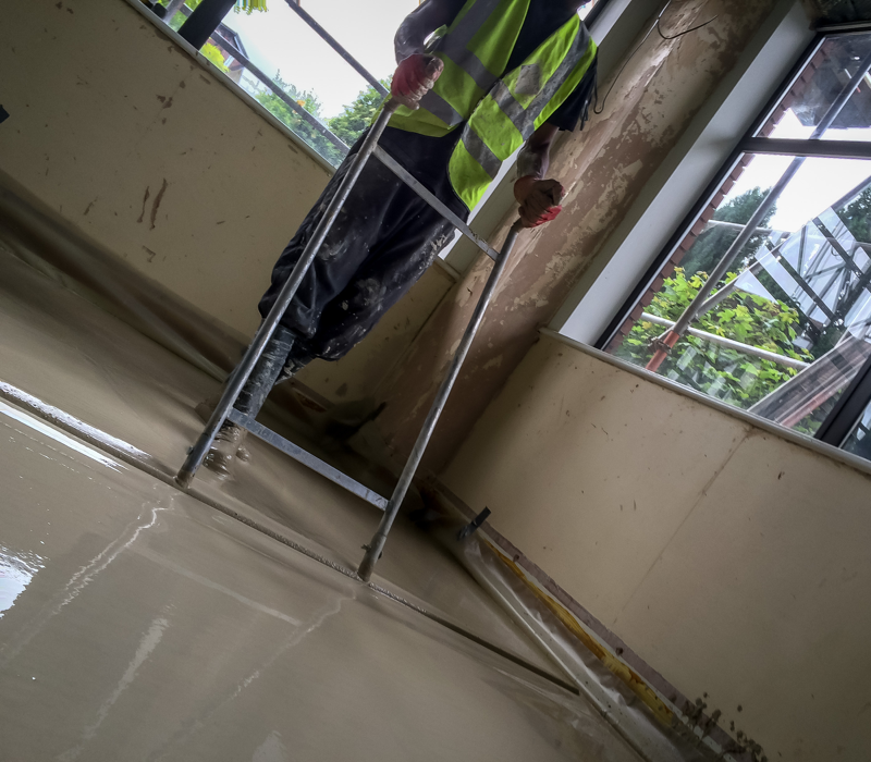 screed liquid dry take does